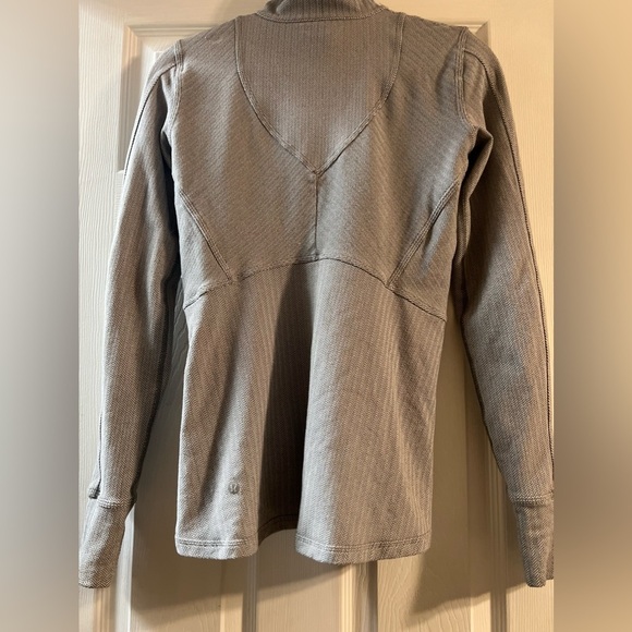 Lululemon kanto catch me zip pullover size 6 gray black white herringbone - Picture 4 of 4